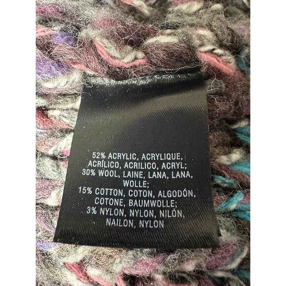 Anthropologie Moth Chunky Knit Open Cardigan Sweater Large Multicolor Cozy Boho - Picture 5 of 11